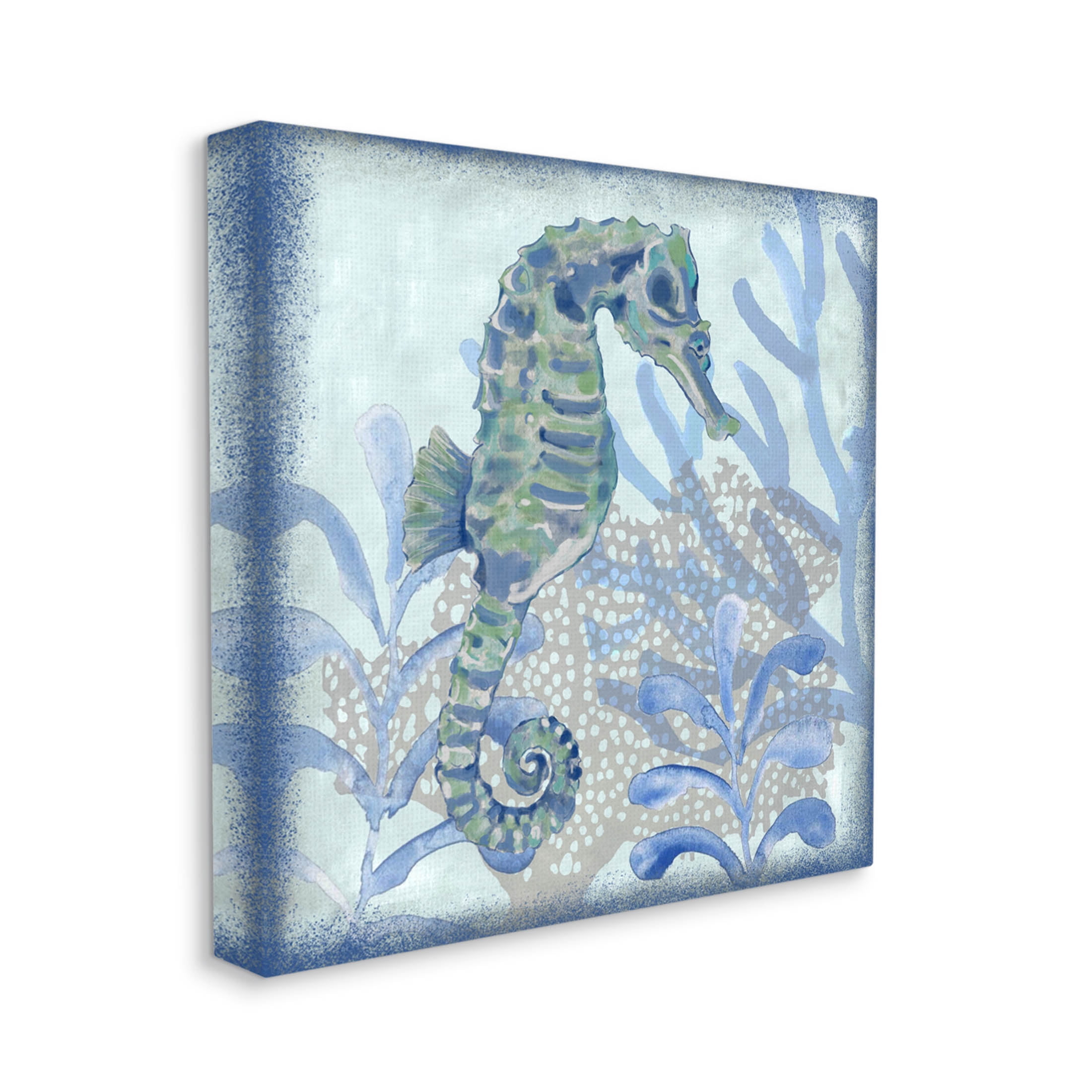 Seahorse Underwater Coral Botanicals Animals & Insects Graphic Art Gallery Wrapped Canvas Print Wall Art