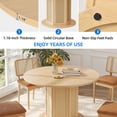 thumbnail image 5 of Dextrus 47" Round Dinner Table, Wood Farmhouse Rattan Kitchen Table for 4- 6 Person, Dining Room Table for Kitchen Room Dining Room, Oak, 5 of 9