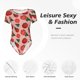 thumbnail image 4 of Balery Tomatoes Body de cuello redondo de manga corta para mujer Tops de manga corta Tops básicos-Large, 4 of 7