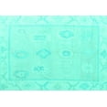 thumbnail image 1 of Ahgly Company Indoor Rectangle Oriental Turquoise Blue Traditional Area Rugs, 7' x 9', 1 of 4