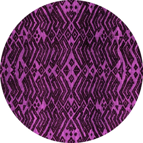 Ahgly Company Indoor Round Oriental Pink Modern Area Rugs, 5' Round