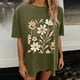 thumbnail image 5 of Faldas Cortas para Mujeres, Impresión de Flores Casual Oversized Camiseta de Manga Corta Top Hecho de 95% Poliéster 5% Spandex para Primavera Verano, Falda Corta de Verano, 5 of 7