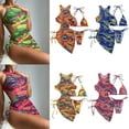 thumbnail image 2 of ZPAQI Female Cover Up Swimsuits Women Marble Print Triangle Bathing Suits Beachwear, 2 of 21
