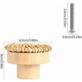 thumbnail image 2 of Set of 6 Rattan Furniture Knobs Drawer Knobs, Bohemian Style Door Handle Round Wooden Drawer Handle for Dresser Cupboard, 2 of 4