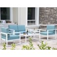 thumbnail image 2 of Superjoe 5 Pcs Aluminum Patio Furniture Set All Season Outdoor Couch Conversation Set Modern Metal Sectional Sofa with Ottomans 2 Tables, White, 2 of 11