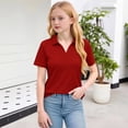 thumbnail image 6 of Girls Polo Shirts Short Sleeve School Uniform Collared Shirts Kids Lightweight Athletic Golf Tops,Red,7-8 Years, 6 of 7