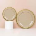 thumbnail image 3 of Balsa Circle 10 Taupe 7" Disposable Round Plastic Dessert Plates Gold Rim, 3 of 8