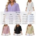 thumbnail image 6 of GERsome Womens Plus Size Button Down Shirts 3/4 Sleeve Collared V-Neck Trendy Pleated Tops Pink 4XL, 6 of 6