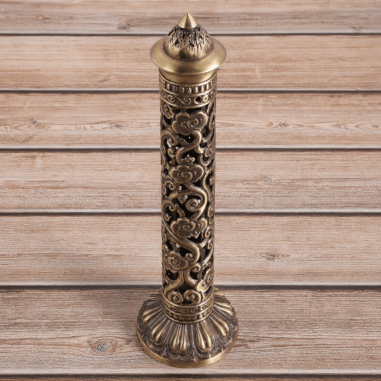 Vertical Incense Tower Holder Dragon Phoenix Pattern Home Office Yoga Meditation