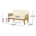 thumbnail image 3 of Inkwood Acacia Wood Outdoor Chat Set with Cushion, Teak, Light Brown, and Beige, 3 of 14