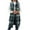 Green, variant on Fanxing Long Plaid Vest for Women Casual Lapel Sleeveless Cardigan Button Down Spring Fall Jacket with Pockets Green S