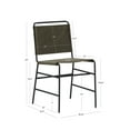 thumbnail image 4 of Linon Willey Dining Chair Forest Green Velvet Sling Seat Steel Frame in Black, 4 of 11
