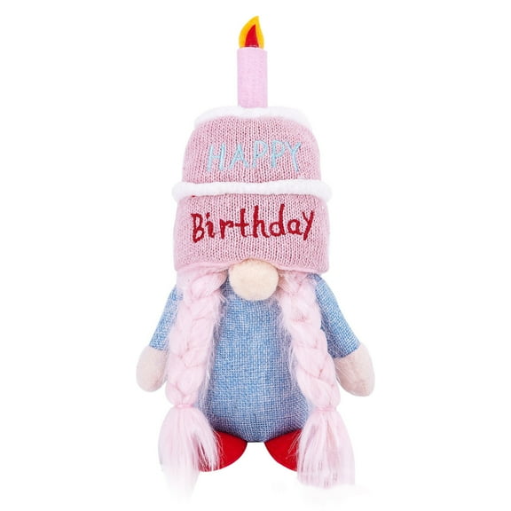RUIG Birthday Gnomes Plush Elf Decoration - Happy Birthday Handmade Swedish Tomte Dolls, Cute Scandinavian Gnomes for Home Farmhouse Table Ornament, Party Favor Gifts, Tiered Tray Decor