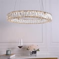 thumbnail image 2 of Maklaine Modern 23.6" Round Royal Cut Crystal LED Chandelier in Gold, 2 of 8