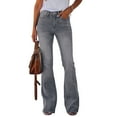 thumbnail image 4 of Women's Flare Bell Bottom Jeans High Waisted Wide Leg Bootcut Jeans Stretchy Denim Pants, 4 of 6