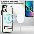 thumbnail image 6 of for iPhone 14 PU Leather Back Case, Built-in Invisible Stand [Compatible with Magsafe] Protective Slim Kickstand Anti-fall Phone Cover Compatible with iPhone 14, White, 6 of 8