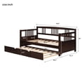 thumbnail image 2 of Harper & Bright Designs Twin Size Daybed with Trundle Included Wood Slat Support for Boys Girls Adult, Espresso, 2 of 13