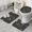 Black Gothic Sun, variant on Black Gothic Skull Spider Pattern Bathroom Rugs Sets 3 Piece,Toilet Cover Set,Absorbent Non Slip Bathroom Mats Sets with U-Shaped Contour Rug Toilet Rug Set