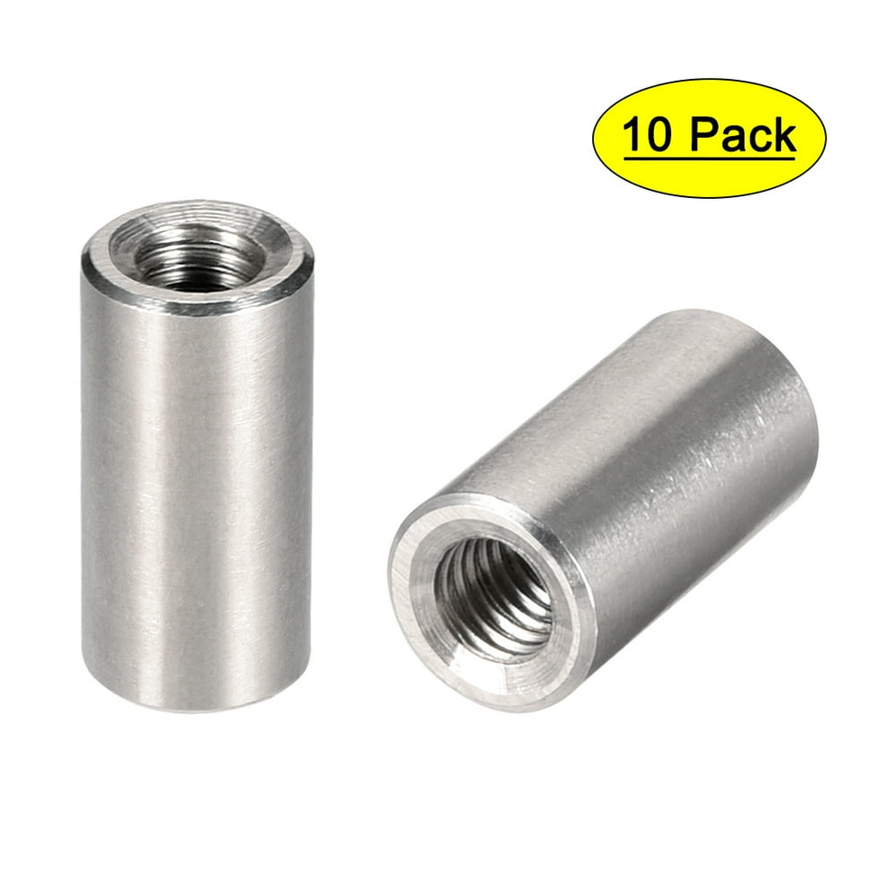 Round Connector Nuts, M6x20mm Height Sleeve Rod Nut Stainless steel 10