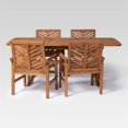thumbnail image 4 of 5-Piece Extendable Outdoor Patio Dining Set - Brown, 4 of 4