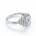 thumbnail image 3 of 1.00 TCW Emerald Cut Halo Engagement Ring 925 Sterling Silver, 3 of 4