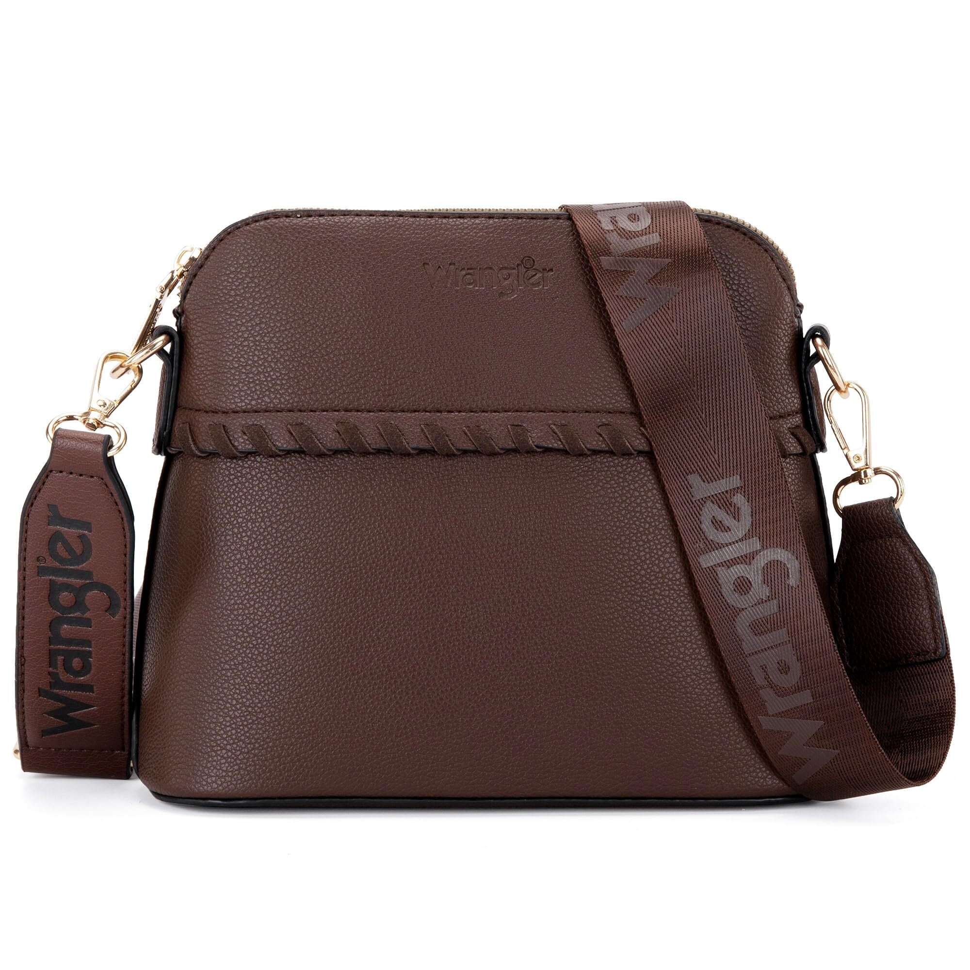 Wrangler 3Pcs Handbags Set Tote Bag & Medium Crossbody Purse & Wallet, Coffee