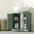 thumbnail image 6 of Dark Green Bathroom Vanity Cabinet, Modern Under Sink Storage with Adjustable Shelf, Pedestal Sink Organizer, 6 of 8
