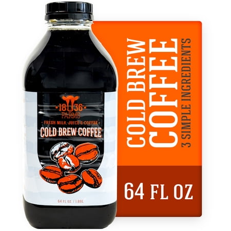 1836 Farms Cold Brew Coffee, 100% Natural, No Artificial Ingredients, 64 fl oz, Kosher