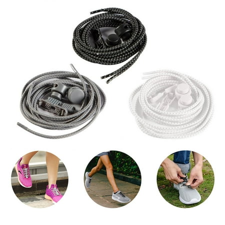 

Pace Locks Elastic Shoelaces Laceless Shoe Straps Slip-On Quick Release Buckle For Sports Youth & Elderly 120Cm Many Colors