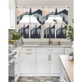 thumbnail image 5 of Mountain Forest Kitchen Curtains Sets 24 Inch Length with Valance, Nature Tree Scenery Watercolor Pink Blue Swag Valances and Tiers Curtain Set Drapes Swag Curtains for Living Room, Bathroom, Bedroom, 5 of 6