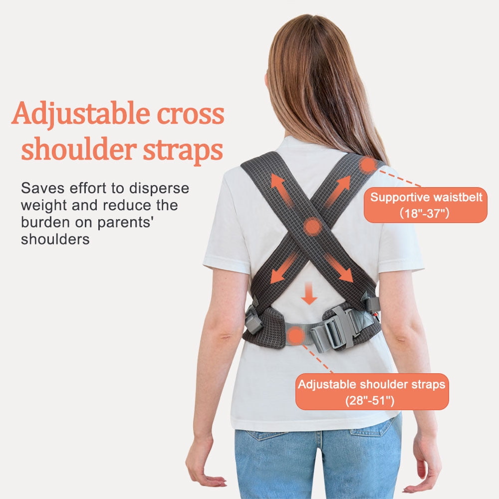 Newborn Carrier, Baby Carrier Newborn to Toddler, Ergonomic Baby Sling with Head Support