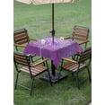 thumbnail image 3 of Outdoor Tablecloth with Umbrella Hole and Zipper, Boho Floral Square Table Cloth 60x60 Inch Waterproof Tablecloth, Purple Flowers Vintage Bohemian Watercolor Picnic Table Cover for Patio Camping, 3 of 7
