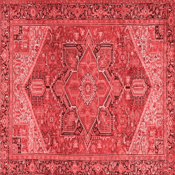 Ahgly Company Indoor Square Persian Red Traditional Area Rugs, 3' Square