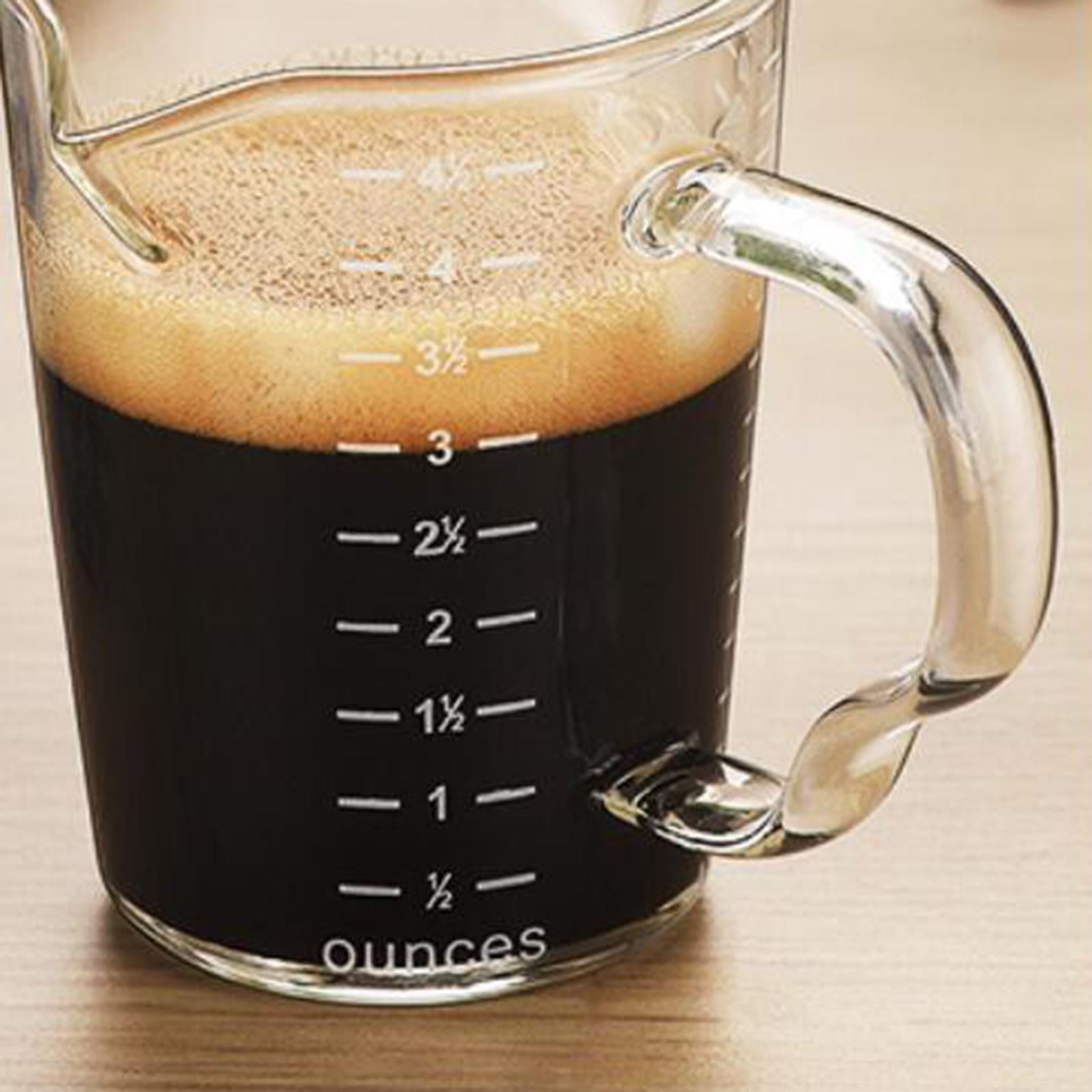 Espresso Milk Coffee Measuring Cup Mugs, Scale Heat Resistant Glass Cups,  Modern Drink Ware, Kitchen Cafe Mug Glasses, 70 75ML 