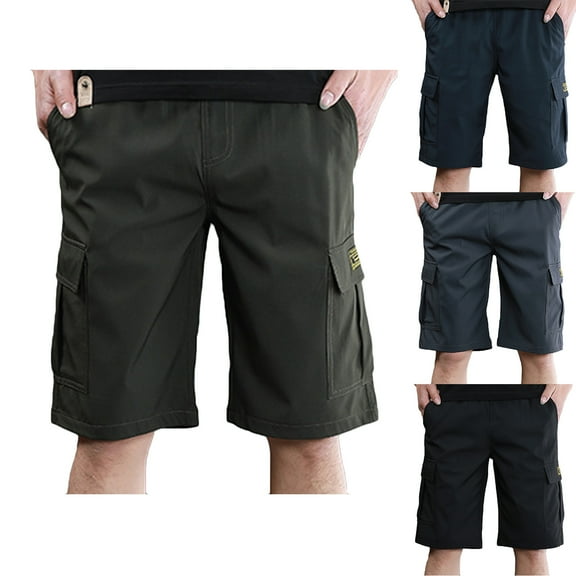 ZRGHAOYLQ Mens Casual Cargo Shorts Ripstop Hiking Shorts Military Tactical Outdoor Shorts with Multi Pockets Big and Tall Relaxed Fit Work Pants