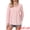 Pink, variant on DARING DIVA Women's Button Down Blouse Long Sleeve V Neck Lightweight Top S White