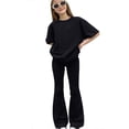 thumbnail image 4 of Outfits for Girls Size 9-10Y Crew Short Sleeve Solid Top with Pants Kids Daily Lightweight Set Girls Clothes, 4 of 4