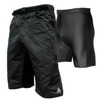 THE ENDURO - Men's Black MTB shorts with Padded Underliner