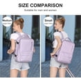 thumbnail image 2 of Mochila Viaje Cabina Avion 40x20x25 Mujer Ryanair Maleta para Cabina de avion Equipaje de Mano 45x36x20 Easyjet Mochila de Senderismo Mochila para Portatil Impermeable hombre con Cargador USB(Púrpura), 2 of 6
