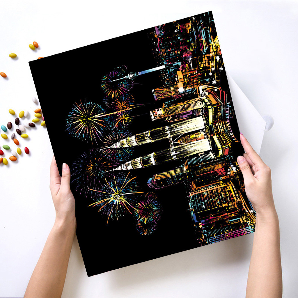 【JCXAGR】Gold Color Scratch It Scratch Art Teen Adult Scratch Card Magic