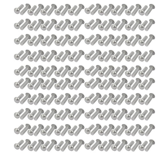 Unique Bargains 200Pcs M3 x 10mm Aluminum Half Round Head Solid Rivet Fastener Silver Tone