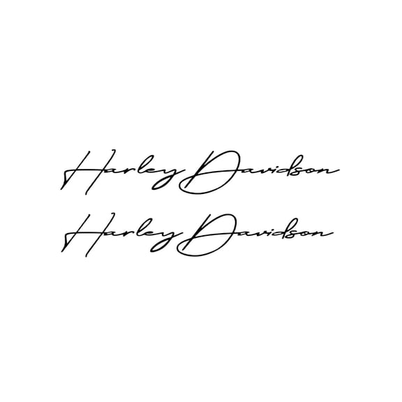 HD handscript letters custom motorcycle Decals #2 Pieces black 2"x10" Vinyl Decal.