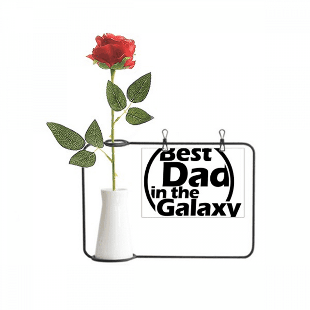 Best Dad In The Galaxy Quote Father's Day Artificial Rose Flower Hanging Vases Decoration Bottle