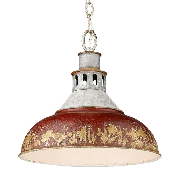 Golden Lighting Kinsley 1-light Pendant in Antique Rust shade