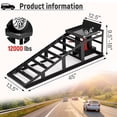 thumbnail image 2 of Telyswee Hydraulic Car Ramps Set of 2, 5T 11000lbs Capacity, Heavy Duty Steel Lift Ramps with Adjustable Height 11.61"-16.21", Low Profile Service Ramps for Trucks, Trailers, Garage Maintenance, 2 of 7