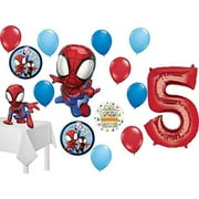 Spidey and His Amazing Friends 5th Birthday Balloon Bouquet 15 pc Decorations