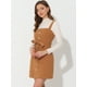thumbnail image 2 of Vestido de peto Allegra K para mujer con tirantes ajustables mezclilla Caramelo XS, 2 of 4