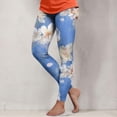 thumbnail image 2 of Mnuaqn Floral Leggings for Women High Waisted Vintage Printed Tummy Control Leggings Casual Plus Size Yoga Pants Slim Tights (S, Blue), 2 of 6