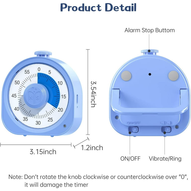 Visual Timer Rechargeable Countdown Timer Clock for Kids Office Meetings  Kitchen