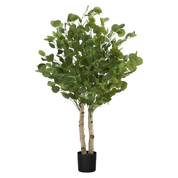 Open Box Maia Shop Artificial Eucalyptus Tree 3.5' Tall, w/Natural Wood Trunk